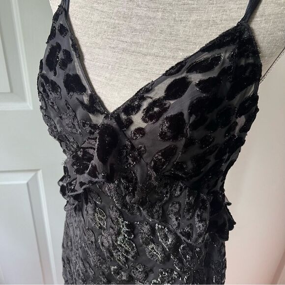 Victoria's Secret Black Sheer Midi Dress/Slip Large - Picture 2 of 5